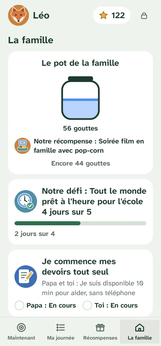 La famille, vue par Léo : le pot qui se remplit et le défi d'équipe